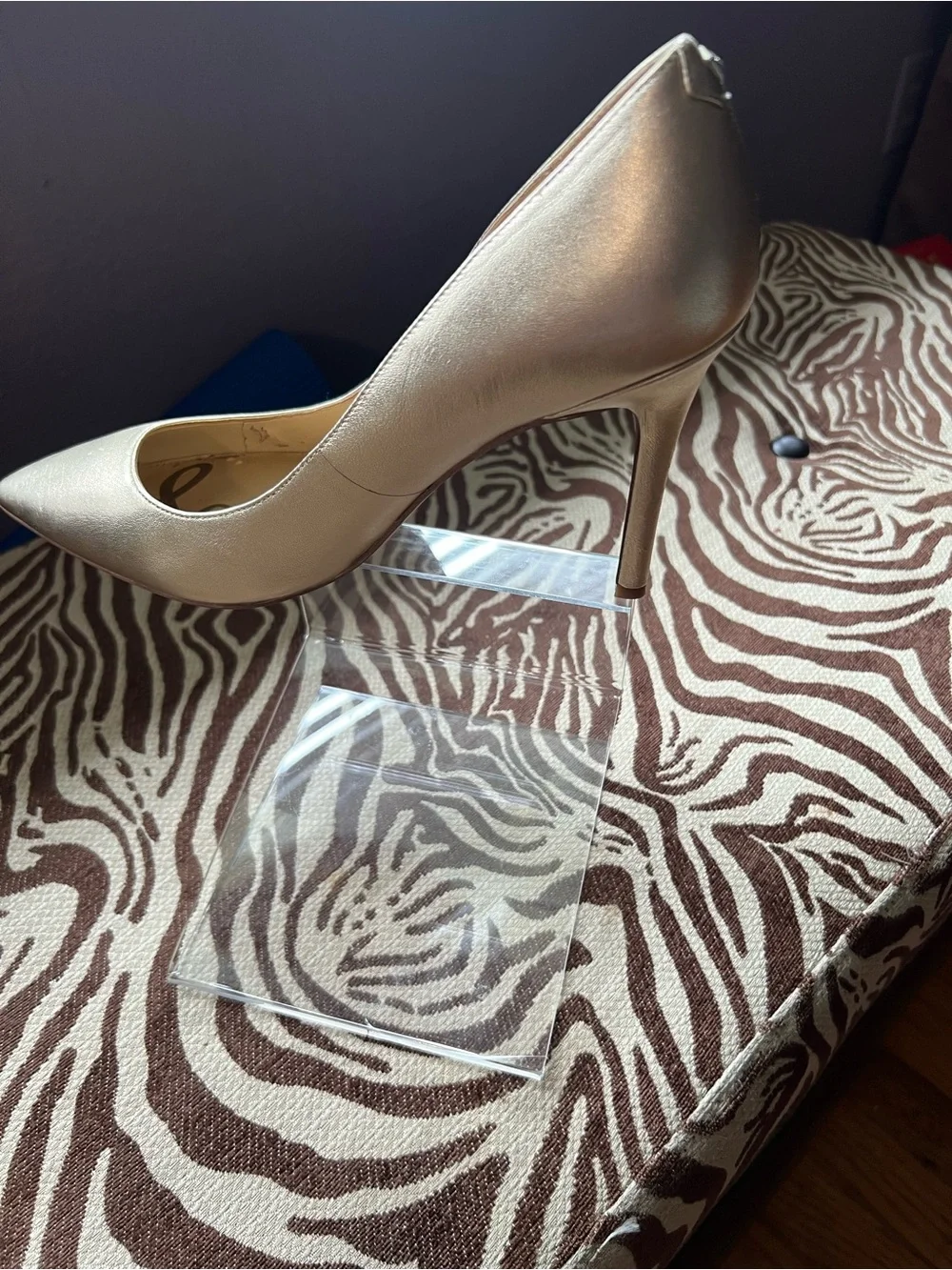 Sam Edelman Champagne Metallic Pointed-Toe Pumps